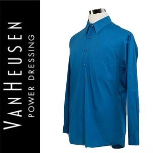 VAN HEUSEN Wrinkle Free Poplin Dress Shirt 17.5 XL
